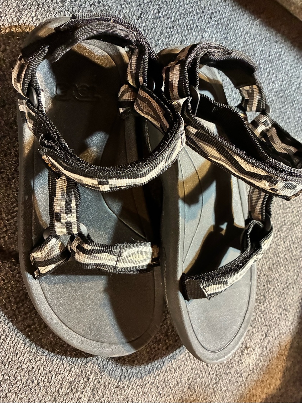 Teva Kids Black and Cream Webbing Sport Sandals